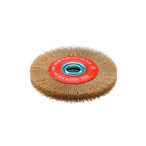Sidamo - Brosse circulaire avec bagues 200 x 20 x 32 mm fils ondulés acier laitonné