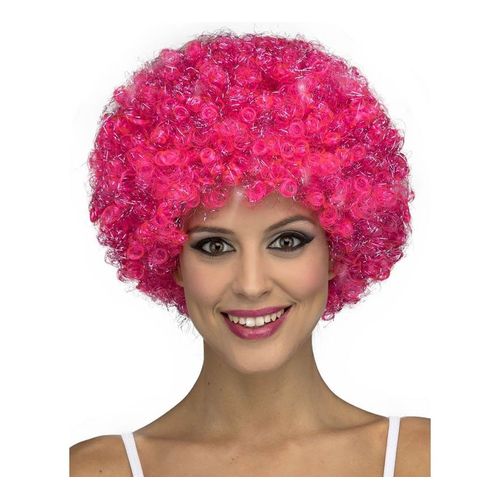 Perruque De Clown Bouclée Rose
