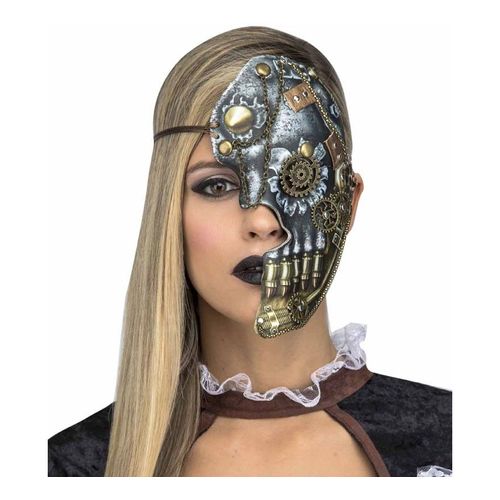 Mi-Masque Steampunk Avec Des Chaînes (Taille Unique Adulte)