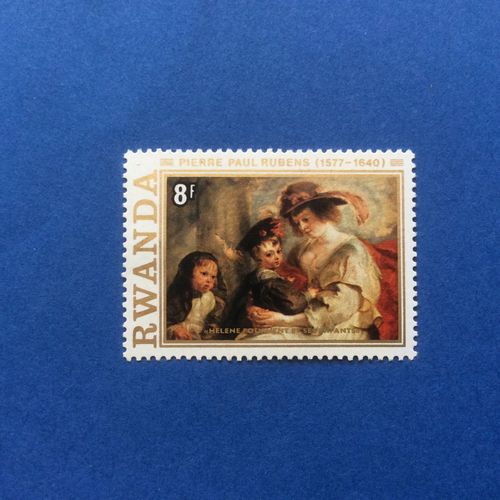 Rwanda - 400ème Anniversaire De La Naissance De Paul Rubens - Peinture "Hélène Fourment Et Ses Enfants"