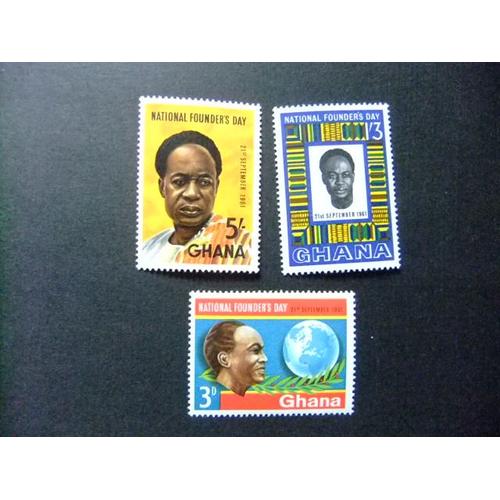 Ghana 1961 Journée Du Fondateur Nkrumah Yvert 96 / 98 ** Mnh