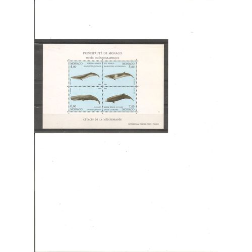 Feuillet Neuf Musee Oceanographique Cetaces Yt 56