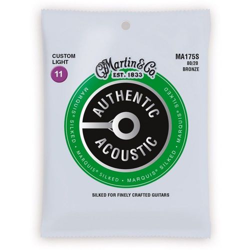 Martin Ma175s - Jeu De Cordes Guitare Acoustique - Authentic Silked - Custom Light 11-52