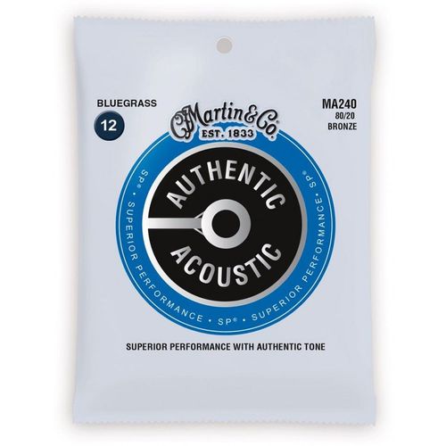 Martin Ma240 - Jeu De Cordes Guitare Acoustique - Authentic Sp Bronze - Bluegrass 12-56
