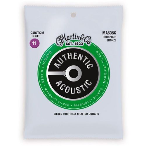 Martin Ma535s - Jeu De Cordes Guitare Acoustique - Authentic Silked - Custom Light 11-52