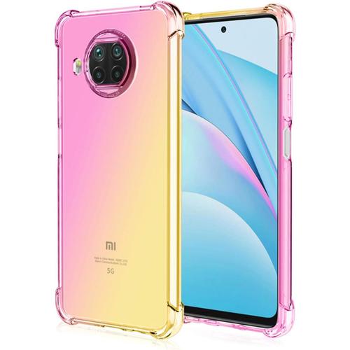 Coque Convient Pour Xiaomi Mi 10t Lite 5g Souple Flexible Silicone Gel Housse Tpu Coins Renforcés Crystal Clear Étui En Gradient Color Tpu Case Cover. Rose Or