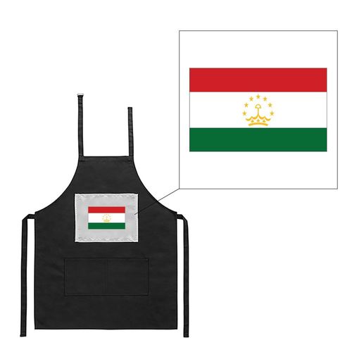 Tablier Noir De Cuisine Barbecue Drapeau Tadjikistan Imprimé