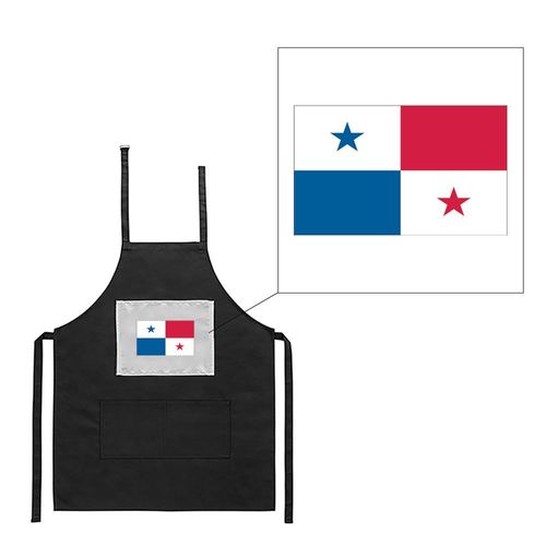 Tablier Noir De Cuisine Barbecue Drapeau Panama Imprimé