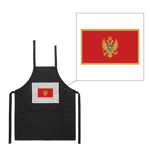 Tablier Noir De Cuisine Barbecue Drapeau Montenegro Imprimé