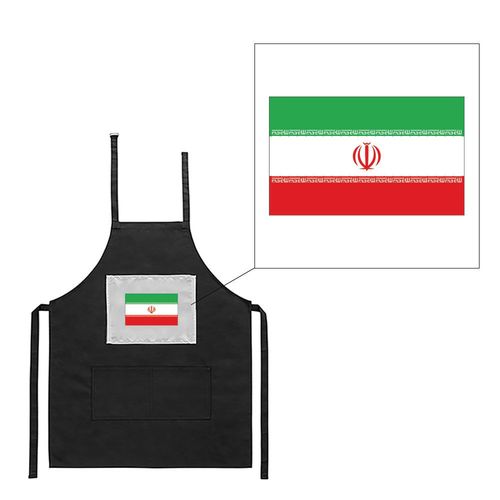 Tablier Noir De Cuisine Barbecue Drapeau Iran Imprimé