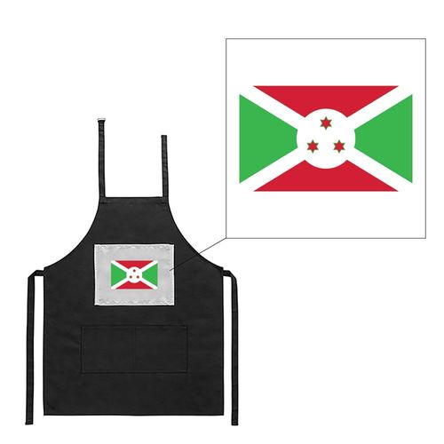 Tablier Noir De Cuisine Barbecue Drapeau Burundi Imprimé