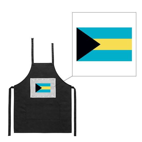 Tablier Noir De Cuisine Barbecue Drapeau Bahamas Imprimé
