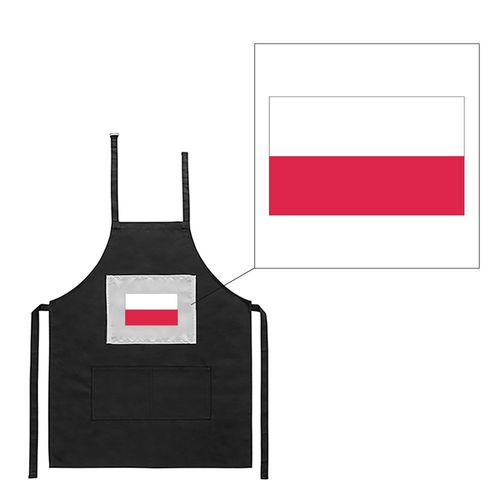 Tablier Noir De Cuisine Barbecue Drapeau Pologne Imprimé
