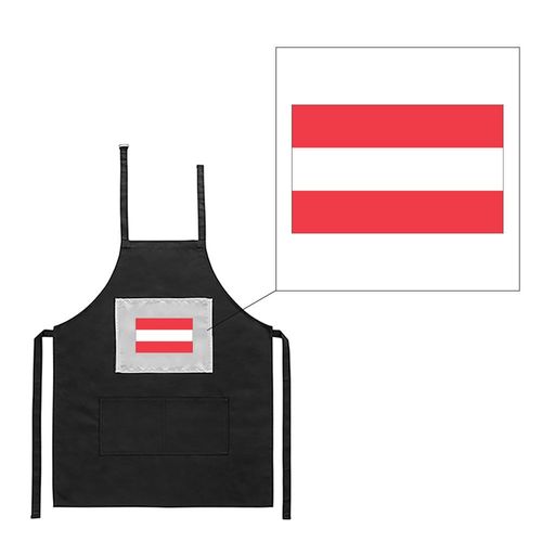Tablier Noir De Cuisine Barbecue Drapeau Autriche Imprimé