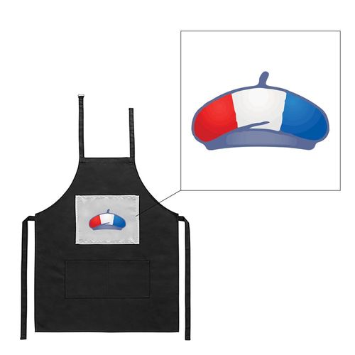 Tablier Noir De Cuisine Barbecue France Drapeau Berêt Imprimé
