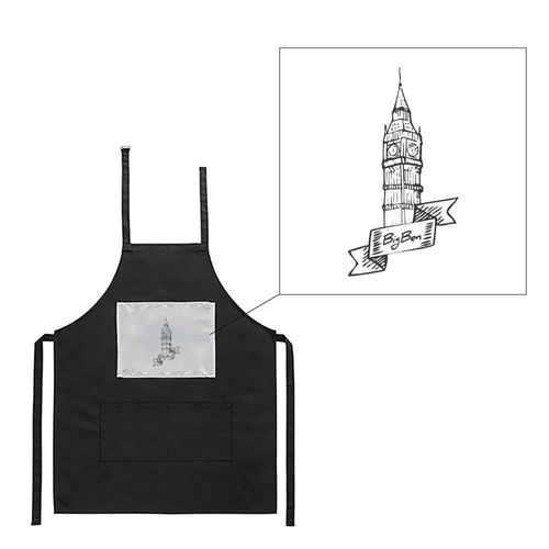 Tablier Noir De Cuisine Barbecue Londres Bigben Imprimé