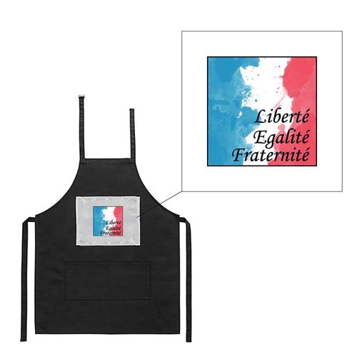 Tablier Noir De Cuisine Barbecue Drapeau De France Imprimé