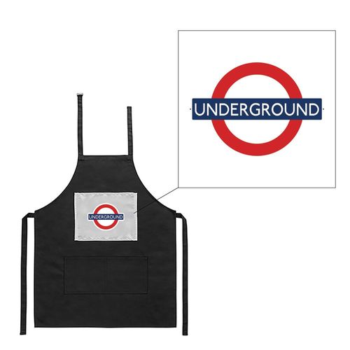 Tablier Noir De Cuisine Barbecue Panneau Underground Imprimé