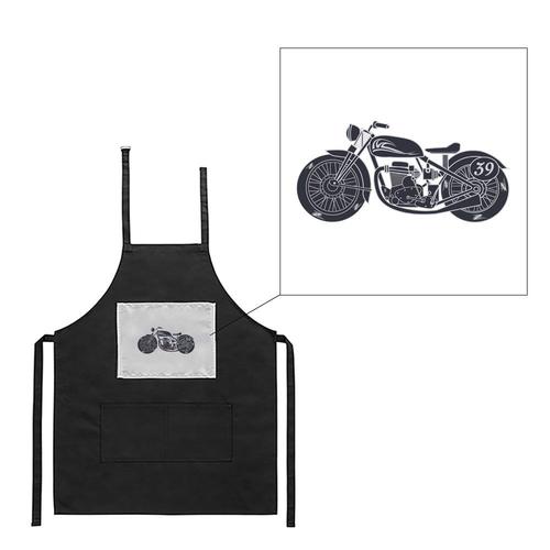 Tablier Noir De Cuisine Barbecue Moto Biker Imprimé