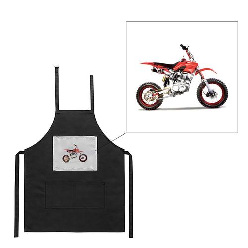 Tablier Noir De Cuisine Barbecue Moto Dirt Imprimé