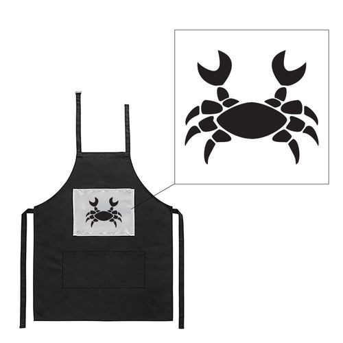 Tablier Noir De Cuisine Barbecue Signe Astrologique Cancer Simple Imprimé