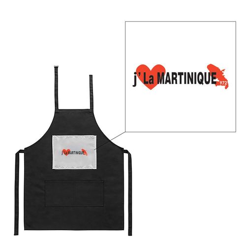 Tablier Noir De Cuisine Barbecue J'aime La Martinique Imprimé