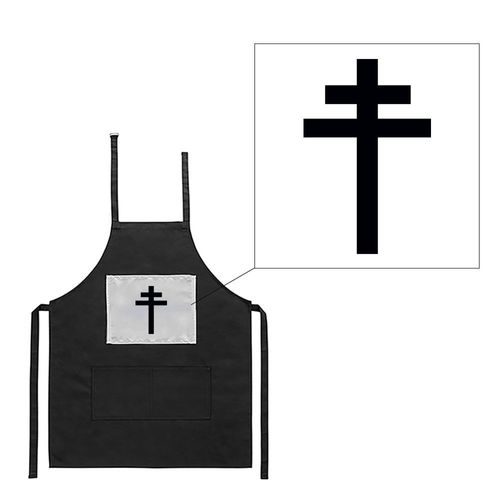 Tablier Noir De Cuisine Barbecue Croix Lorraine Imprimé