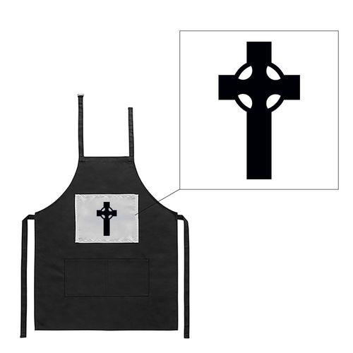 Tablier Noir De Cuisine Barbecue Croix Celtique Imprimé