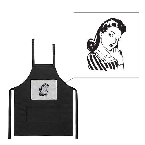 Tablier Noir De Cuisine Barbecue Pinup 30 Imprimé