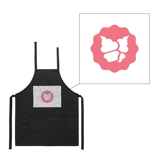 Tablier Noir De Cuisine Barbecue Double Glace Rond Imprimé