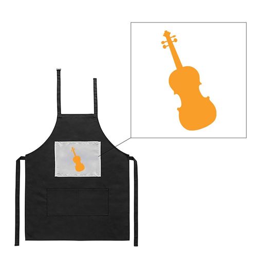 Tablier Noir De Cuisine Barbecue Violon Imprimé
