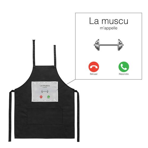 Tablier Noir De Cuisine Barbecue La Musculation M'appelle Imprimé