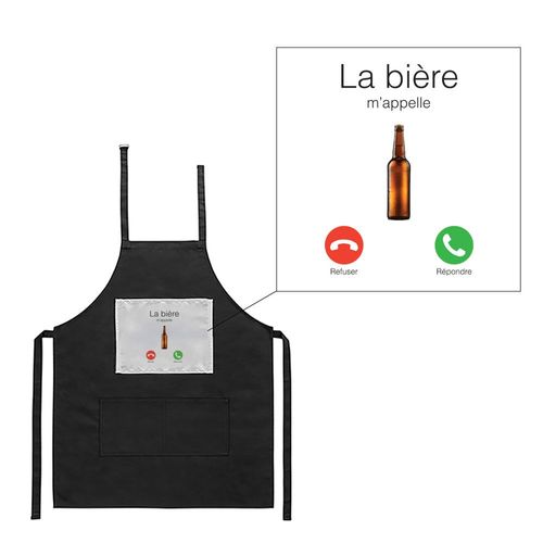 Tablier Noir De Cuisine Barbecue La Bière M'appelle Imprimé