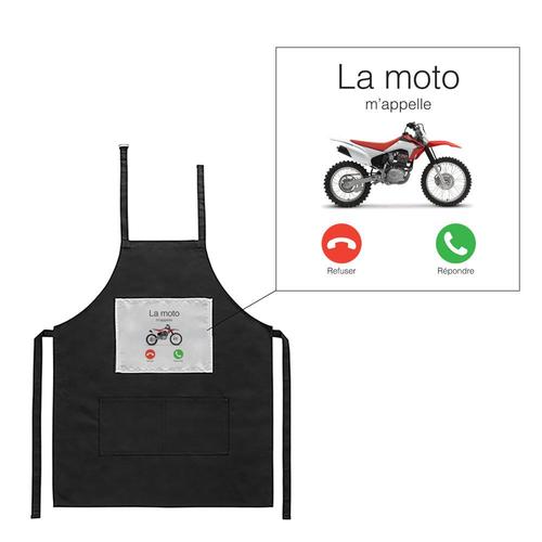 Tablier Noir De Cuisine Barbecue La Moto Cross M'appelle Imprimé