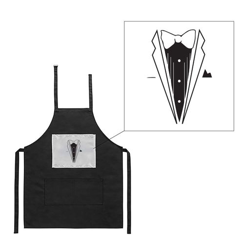 Tablier Noir De Cuisine Barbecue Smoking Imprimé