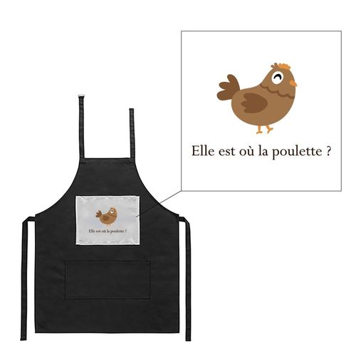 Tablier Noir De Cuisine Barbecue Kaamelott Kadoc La Poulette Imprimé