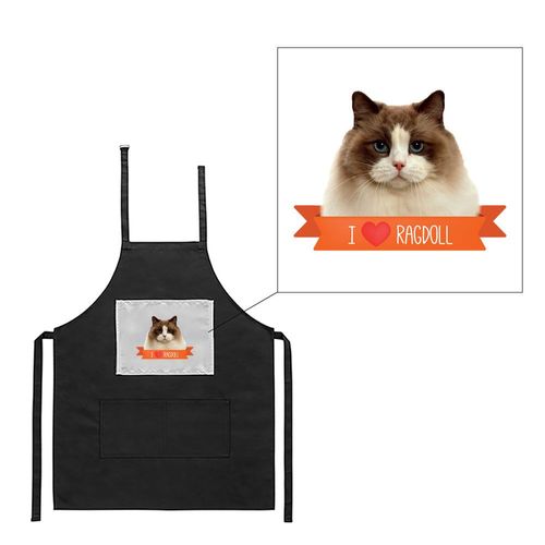 Tablier Noir De Cuisine Barbecue Ragdoll Imprimé