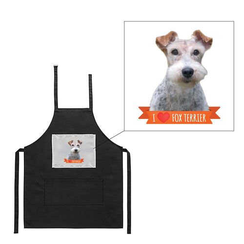 Tablier Noir De Cuisine Barbecue Fox Terrier Imprimé