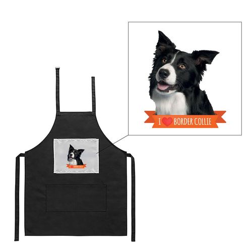 Tablier Noir De Cuisine Barbecue Border Collie Imprimé