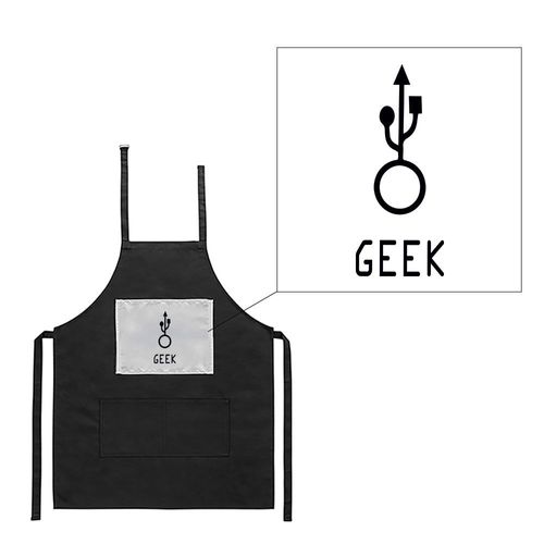 Tablier Noir De Cuisine Barbecue Geek Usb Imprimé