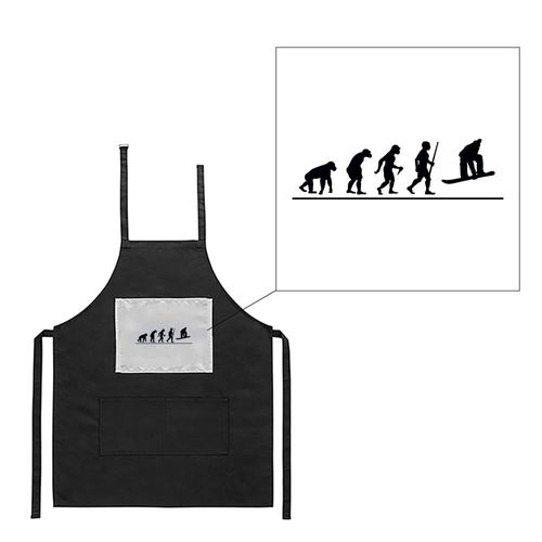 Tablier Noir De Cuisine Barbecue Évolution Snow Imprimé