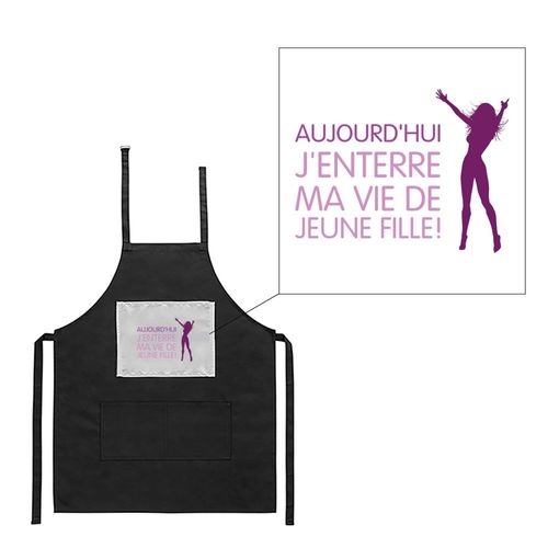 Tablier Noir De Cuisine Barbecue Mon Evjf 2 Imprimé