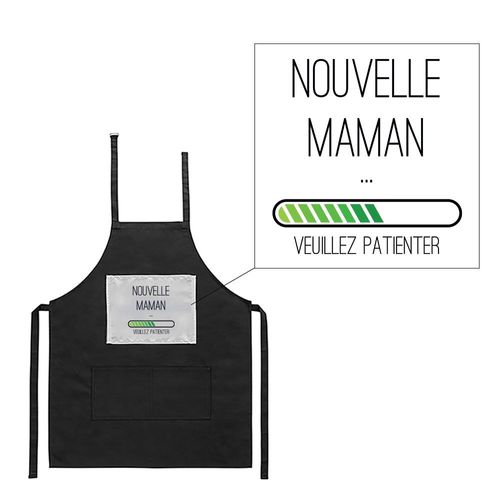 Tablier Noir De Cuisine Barbecue Nouveau Maman Imprimé