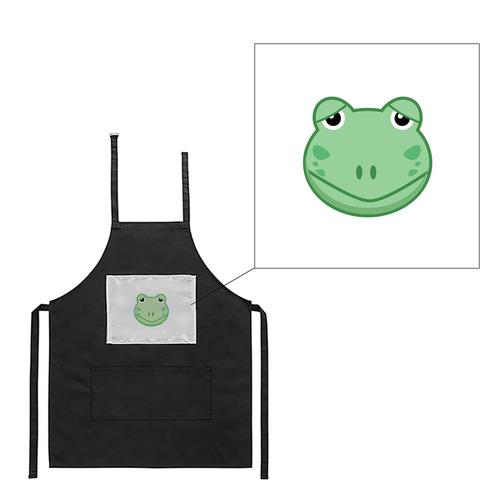 Tablier Noir De Cuisine Barbecue Grenouille Cartoon Imprimé