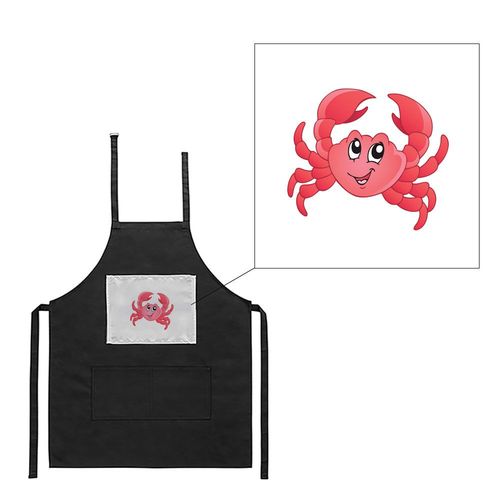 Tablier Noir De Cuisine Barbecue Crabe Rose Imprimé