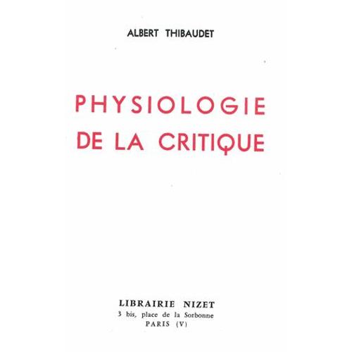 Physiologie De La Critique