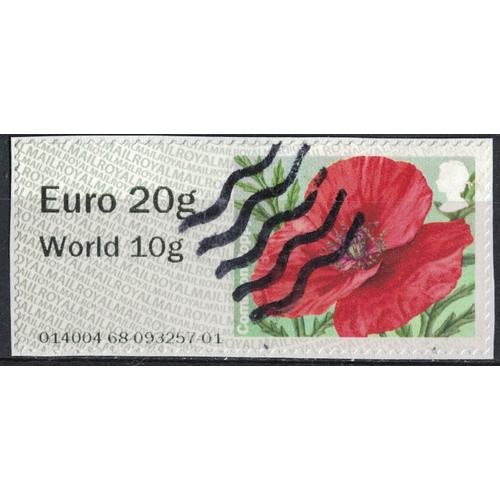 Royaume Uni 2014 Vignette Sur Fragment Fleurs Common Poppy Coquelicot Su