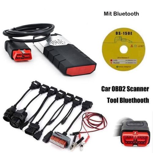 Iegeek Professionnel Bluetooth Obd Voiture Outil De Diagnostic Tcs Cdp Pro Delphi Ds150e 2015r3 + 8 Câble (Noir)