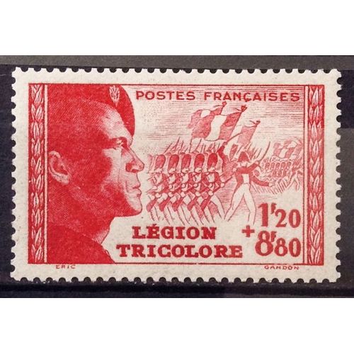 Légion Tricolore 1f20+8f80 Rouge (Impeccable N° 566) Neuf** Luxe (= Sans Trace De Charnière) - Cote 12,50 - France Année 1942 - N21104