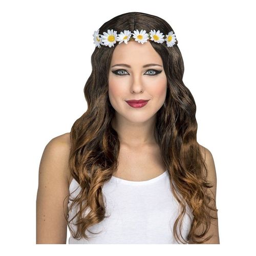 Perruque Hippie Châtaine Large (Taille Unique Adulte)